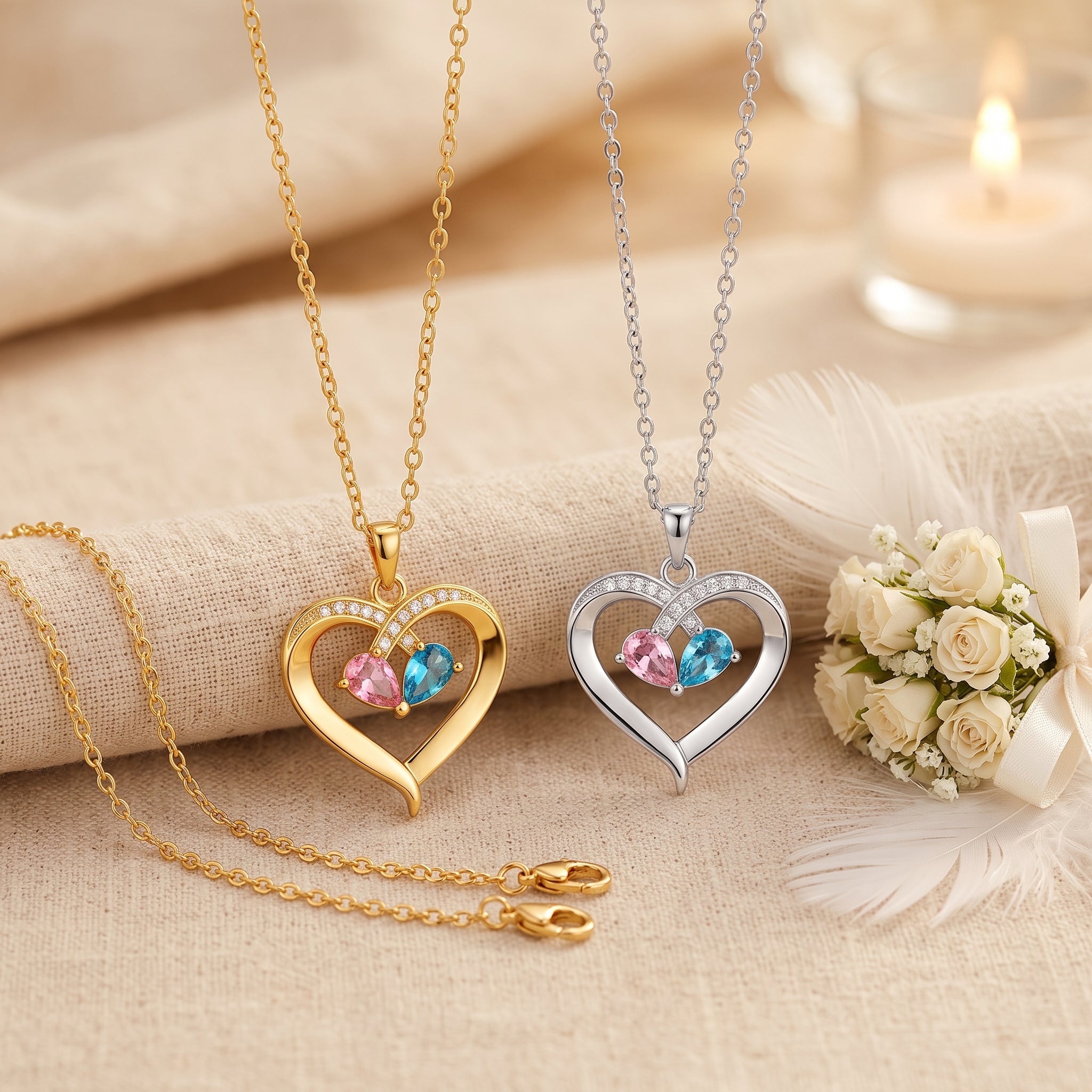 Heart Birthstone Necklace | Gift for Wife – Kindred Heart